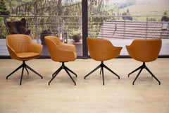 4 Stück Esszimmerstühle Modell 1270 Leder B Bonito copper